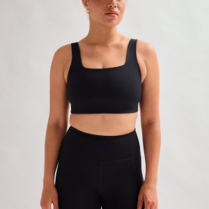 Black Tommy Cropped Bra